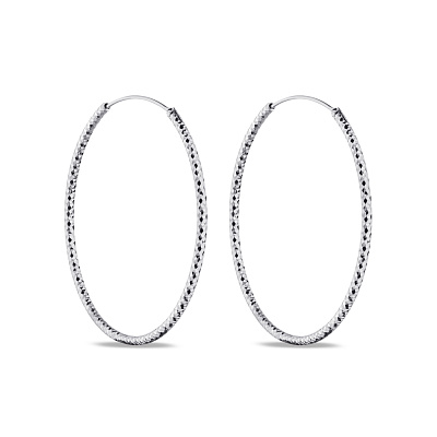 Срібні сережки-кільця з алмазною гранню (арт. 7502/4372/45)