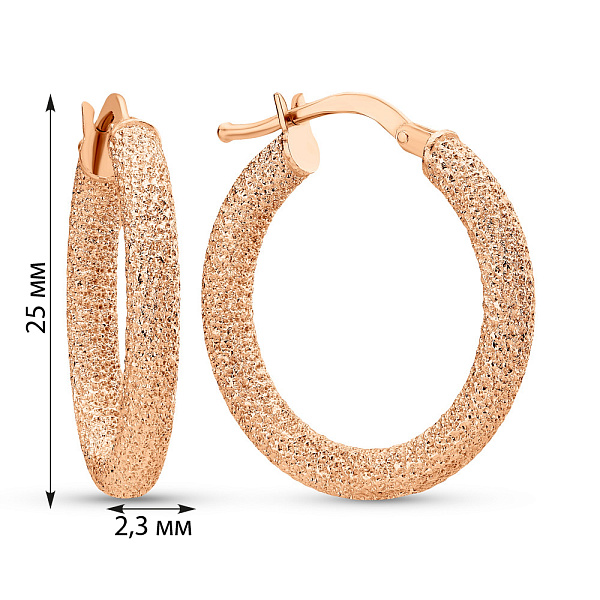 Серьги-кольца из красного золота (арт. 1091202/25) – изображение 2