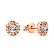 Фото Золотые серьги пусеты с бриллиантами (арт. Т011718015)