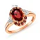 Кольцо из красного золота с гранатом и фианитами (арт. 140675Пк) – изображение 4