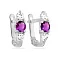 Детские золотые серьги с фиолетовым фианитом (арт. 110316бф) – изображение 1