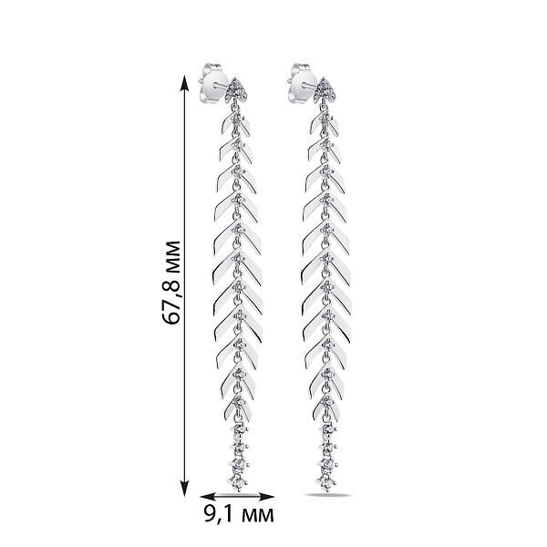 Длинные серьги из серебра (арт. 7518/6595) – изображение 2