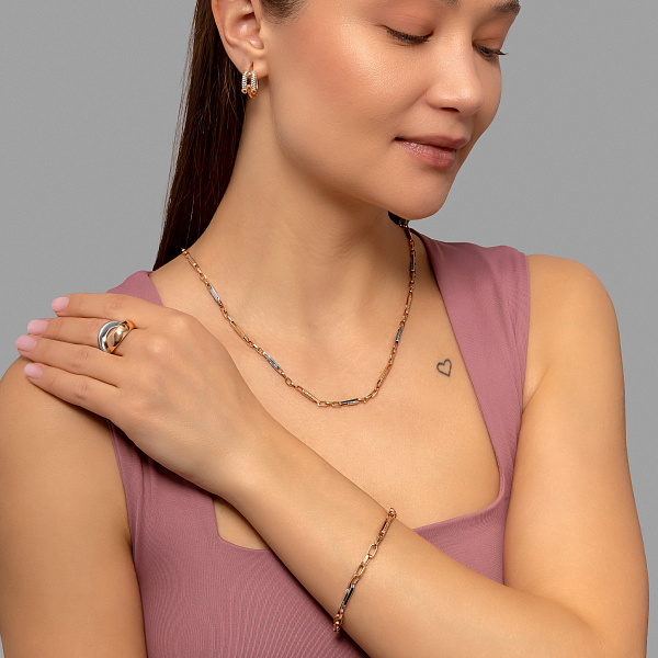 Золотая цепочка с декоративным плетением (арт. 350908кб) – изображение 4