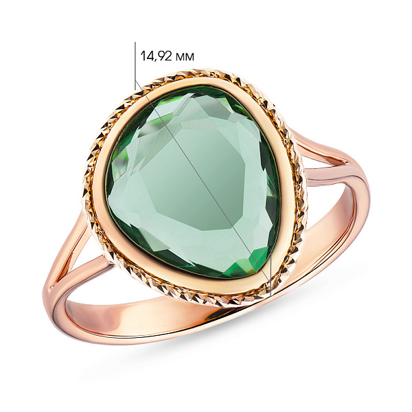 Золотое кольцо с кварцем  (арт. 154967Пкз) – изображение 4