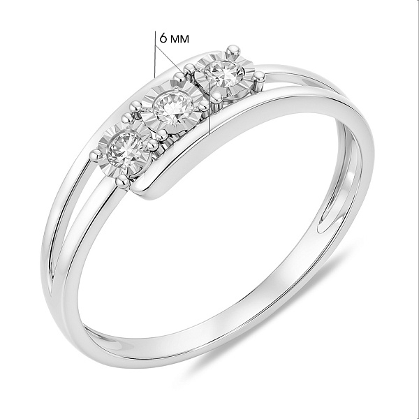 Золотое кольцо с бриллиантами (арт. К011737010б) – изображение 4