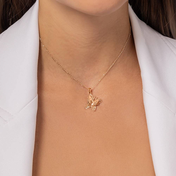 Золотая подвеска Бабочка (арт. 424904) – изображение 2