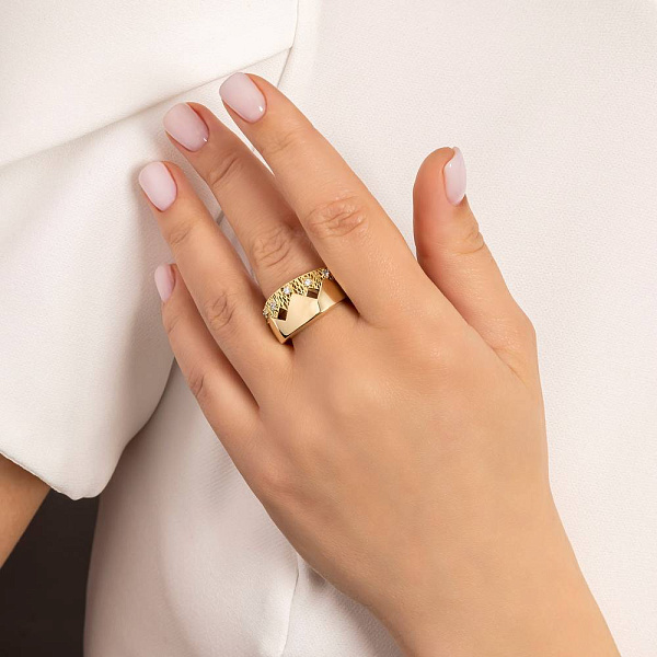 Золотое кольцо с фианитами Francelli (арт. е156646ж) – изображение 2