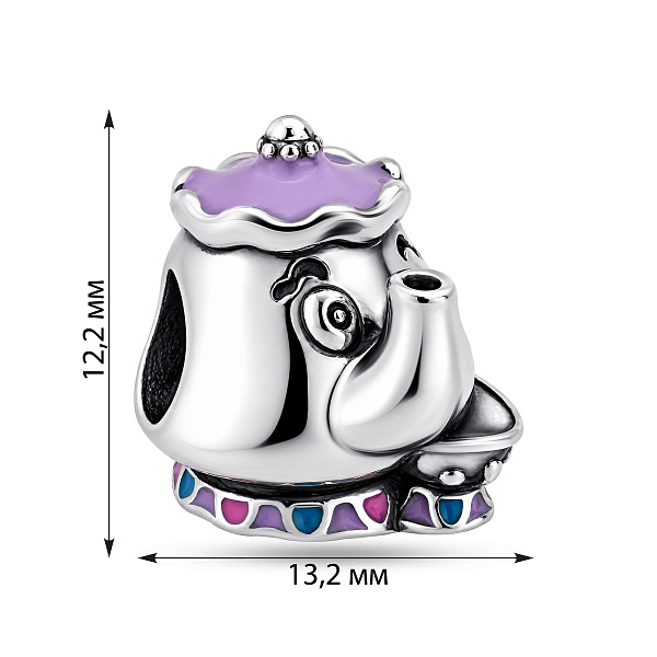 Серебряный шарм без камней (арт. 7903/4611е) – изображение 2