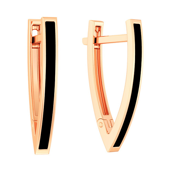 Сережки золотые с эмалью (арт. 110686ч) – изображение 1