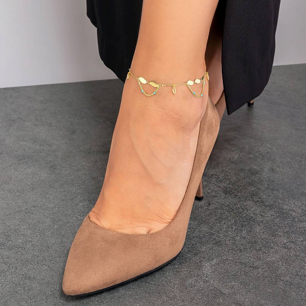 Браслет Francelli на ногу из желтого золота с эмалью (арт. 3261060жегн) – изображение 3