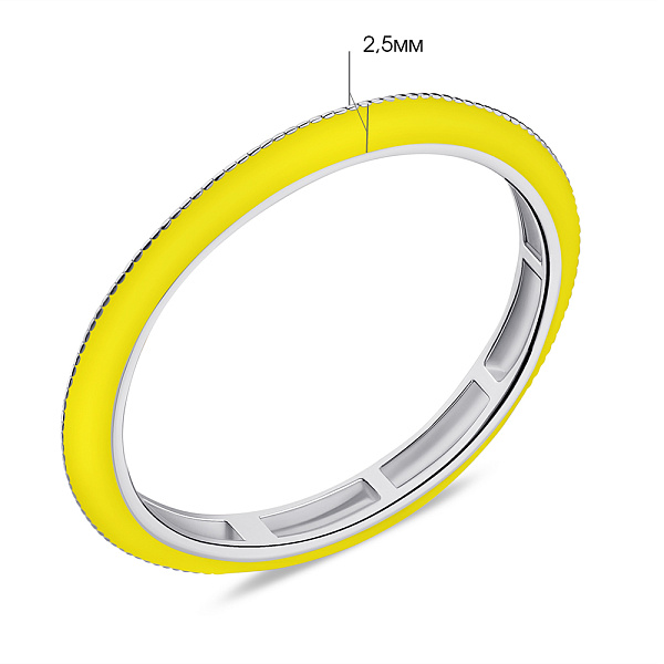 Серебряное кольцо с желтой эмалью (арт. 7501/6744еж) – изображение 2