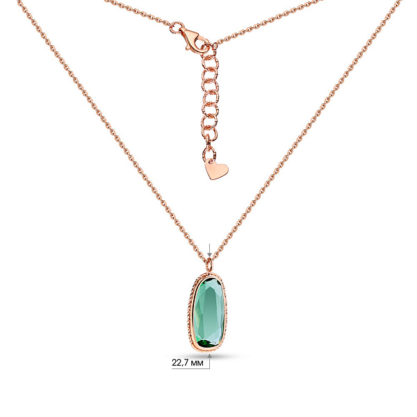 Золотое колье с зеленым кварцем (арт. 352382Пкз) – изображение 3