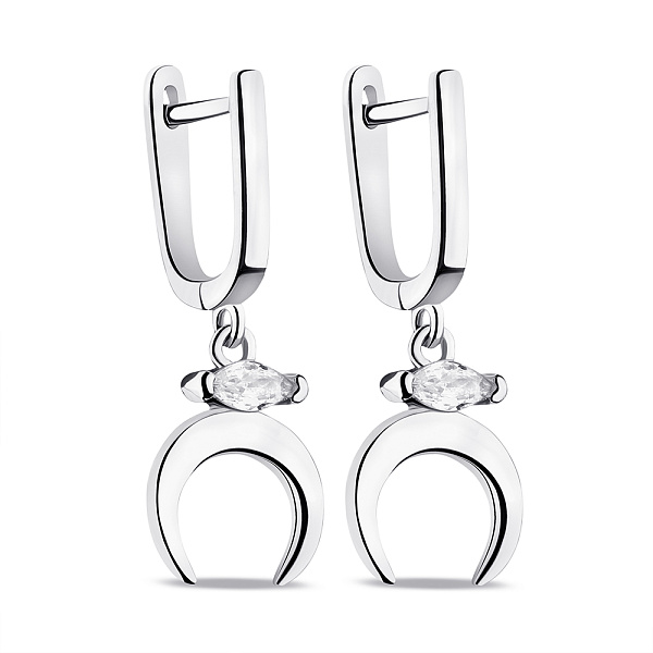 Серебряные серьги-подвески с фианитами (арт. 7502/9060) – изображение 1