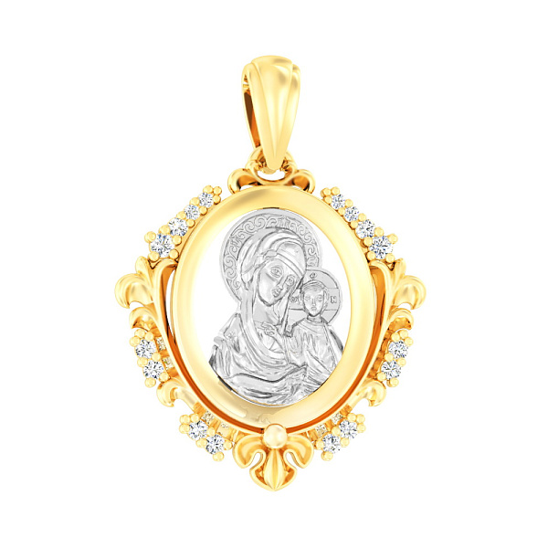 Золота ладанка Божа Матір «Казанська» (арт. 440632ж) – зображення 1