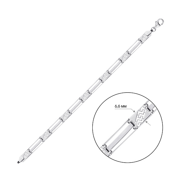 Мужской серебряный браслет с греческим орнаментом (арт. 7509/4180) – изображение 2