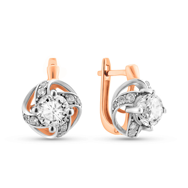 Золоті сережки з фіанітами (арт. 111045) – зображення 1