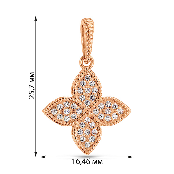 Золота підвіска з фіанітами (арт. 441497) – зображення 2