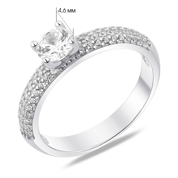 Серебряное кольцо с фианитами для помолвки (арт. 7501/8525) – изображение 2