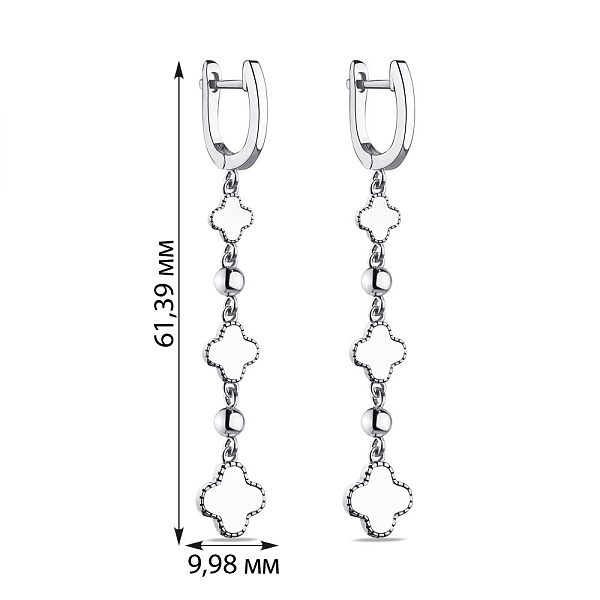 Длинные серебряные серьги с подвесками (арт. 7502/4467еб) – изображение 2