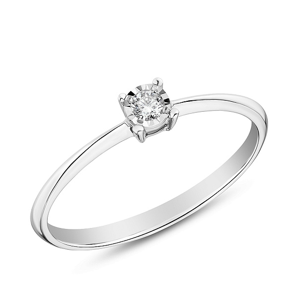 Кольцо из белого золота с бриллиантом (арт. К341128005б) – изображение 1