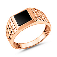 Фото Печатка из красного золота с эмалью (арт. 170069)