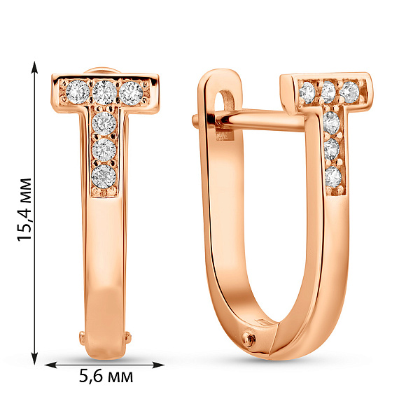 Серьги из красного золота с фианитами (арт. 1091532) – изображение 4