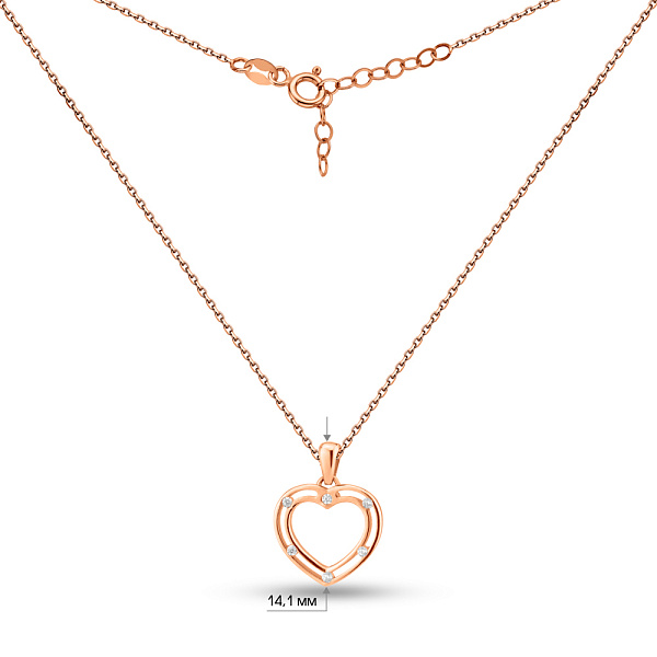 Колье Сердце из красного золота (арт. 352393) – изображение 5