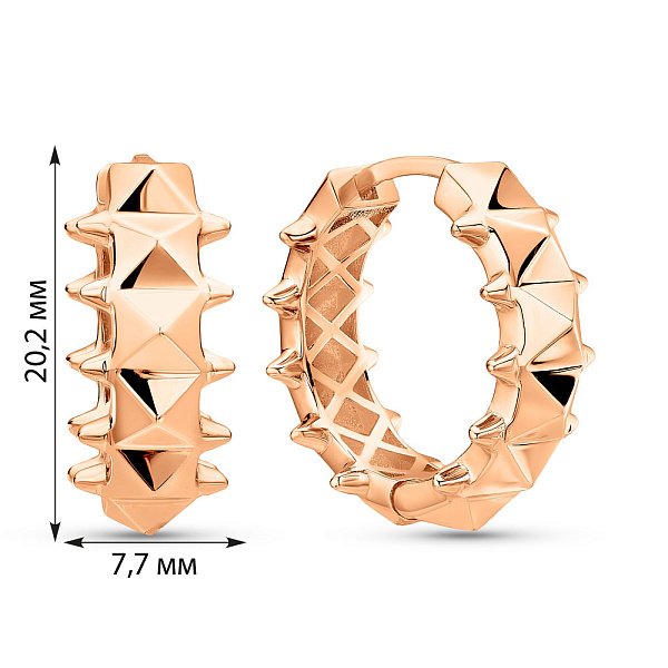 Серьги-кольца из красного золота (арт. 1091092/20) – изображение 4