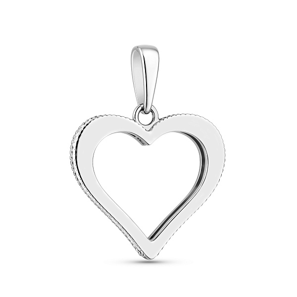 Подвес из белого золота Сердечко с фианитами (арт. 440445б) – изображение 2