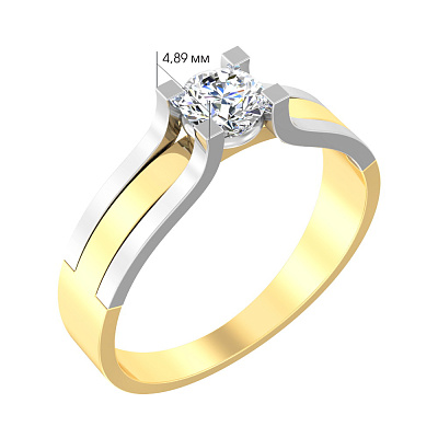 Золотое помолвочное кольцо с фианитом (арт. 146900ж)
