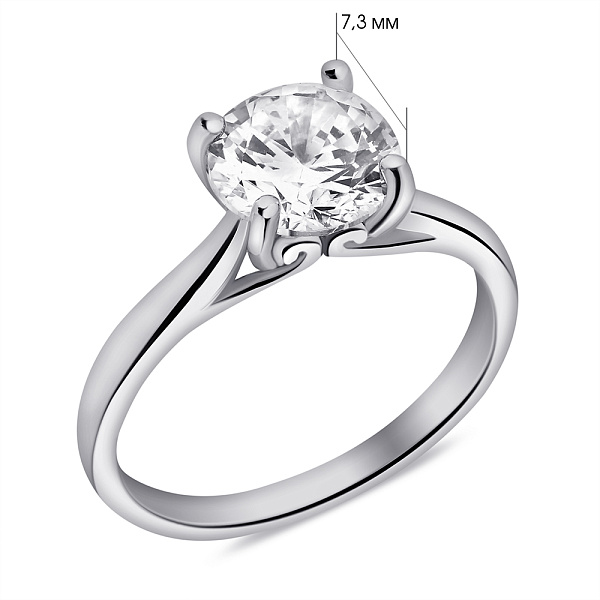 Серебряное кольцо с крупным фианитом (арт. 7501/6963) – изображение 2