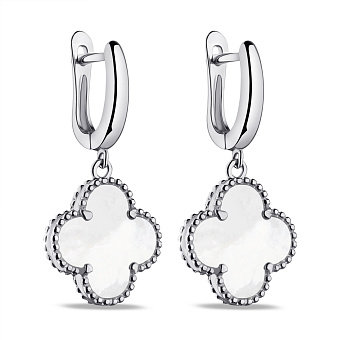 Серьги-подвески из серебра с перламутром (арт. 7502/4265/15п)