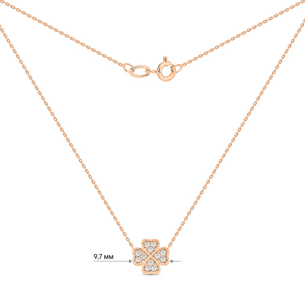 Золоте кольє Конюшина з фіанітами (арт. 360149) – зображення 5