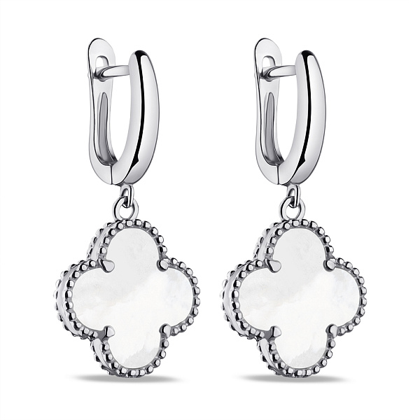 Серьги-подвески из серебра с перламутром (арт. 7502/4265/15п) – изображение 1