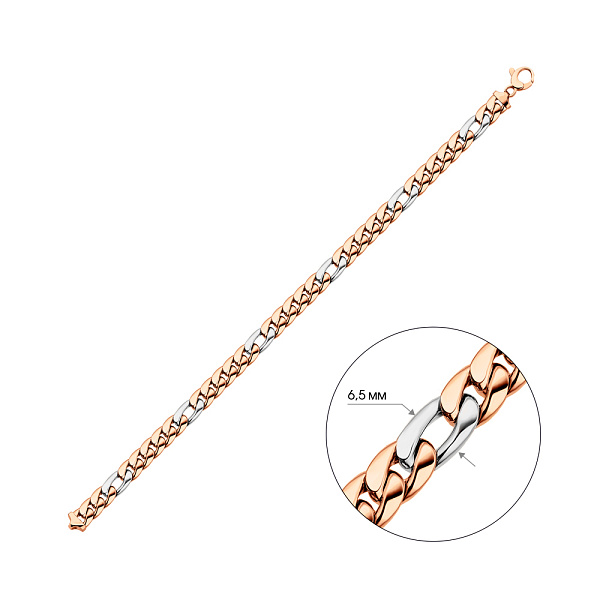 Широкий браслет з червоного і білого золота (арт. 325470кб) – зображення 6