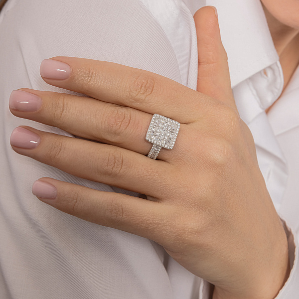 Массивное серебряное кольцо с фианитами (арт. 7501/8608) – изображение 2
