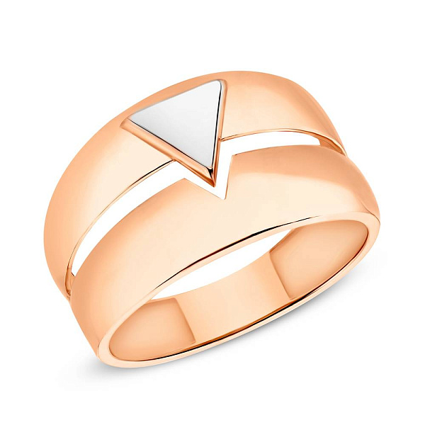 Двойное кольцо из красного золота (арт. 140885) – изображение 1