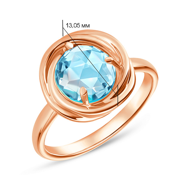 Кольцо из красного золота с топазом (арт. 152016Пг) – изображение 4