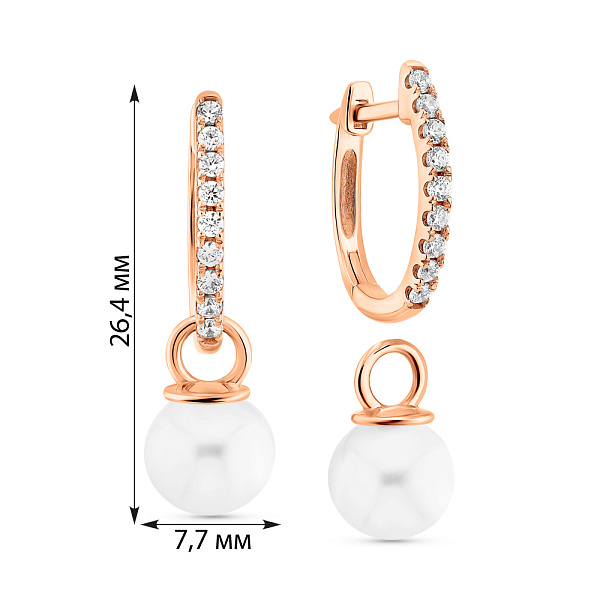 Серьги из красного золота с жемчугом (арт. 2191551101) – изображение 3
