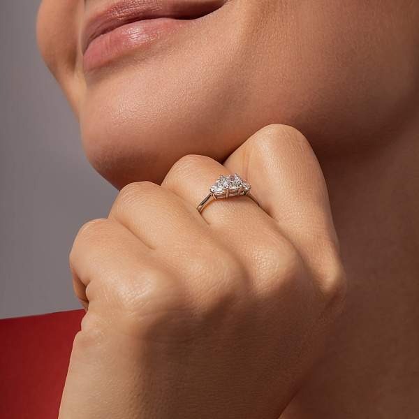 Золота каблучка з діамантами (арт. К011446100б) – зображення 4