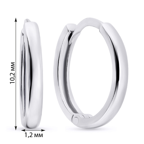 Сережки-кільця з білого золота (арт. 103815/10б) – зображення 2