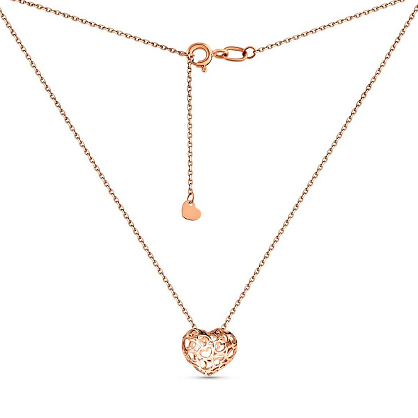 Золотое колье Сердце (арт. 360208) – изображение 2