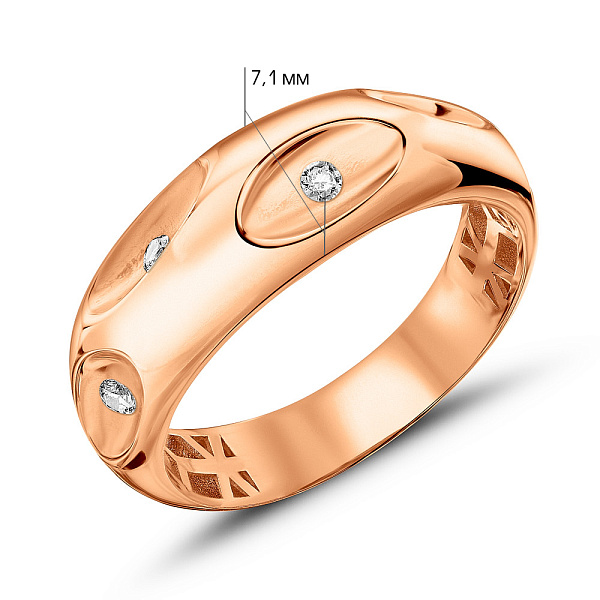 Каблучка з червоного золота з фіанітами (арт. 156059) – зображення 2