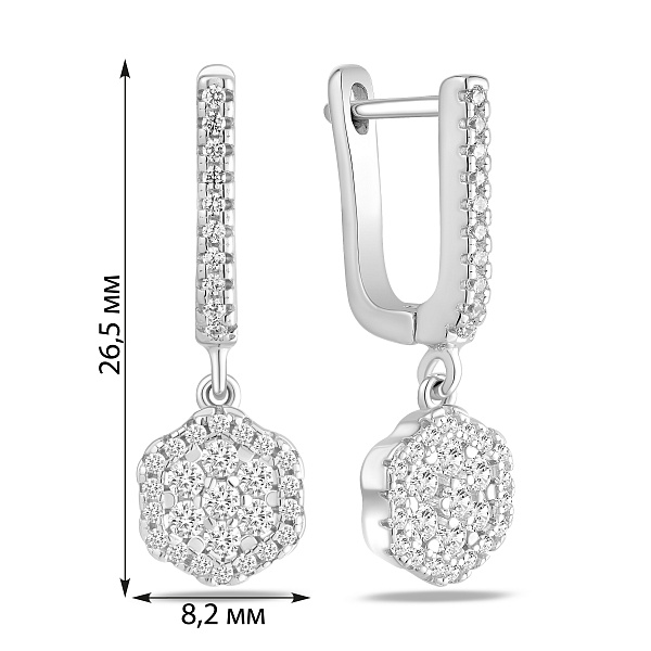 Серебряные серьги с фианитами (арт. 7502/10448) – изображение 2