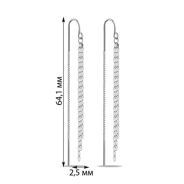 Длинные серебряные серьги с подвеской (арт. 7502/9678) – изображение 2