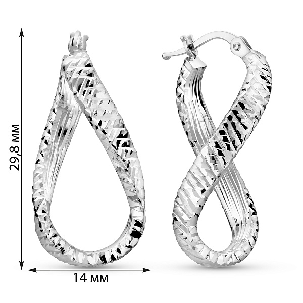 Серьги из белого золота Francelli (арт. 1092205ба) – изображение 2