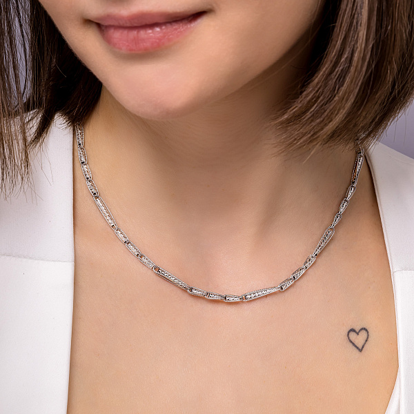 Кольє з білого золота Francelli (арт. 352686б) – зображення 2