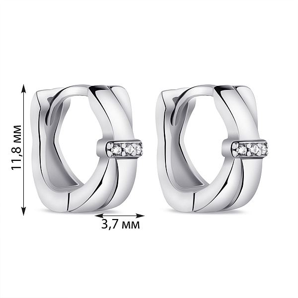 Серебряные серьги-кольца с фианитами (арт. 7502/3279) – изображение 2