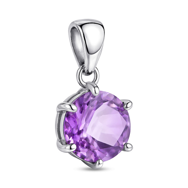 Серебряный кулон с крупным аметистом (арт. 7503/1690-2АП) – изображение 1
