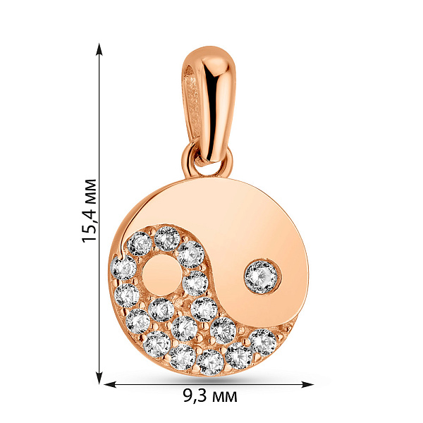 Золотая подвеска Инь-Ян с фианитами (арт. 424822) – изображение 2